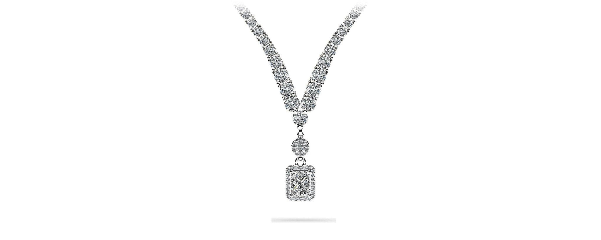 Love Spell Diamond Pendant 4 Prong V Diamond Necklace with 10.11 ct.(finished) - Luxury Time NYC